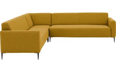 Goossens Bank Key West geel, stof, 3-zits, modern design