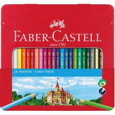 Faber Castell fc-115824 kleurpotlood faber-castell castle zeskantig metalen etui met 24 stuks