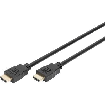 Digitus AK-330107-020-S HDMI-kabel HDMI Aansluitkabel HDMI-A-stekker, HDMI-A-stekker 2.00 m Zwart 4K UHD, Audio Return Channel (ARC), Vergulde steekcontacten