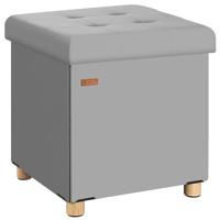 Opvouwbare poef met opslag donkergrijs - thumbnail