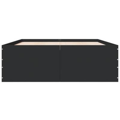 Bedframe massief hout zwart 140x190 cm