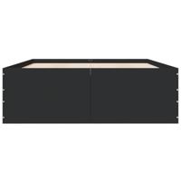 Bedframe massief hout zwart 140x190 cm - thumbnail