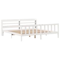 Bedframe zonder matras massief grenenhout wit 180x200 cm - thumbnail