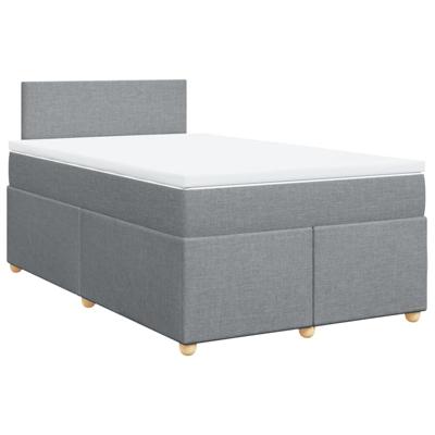 Boxspring met matras stof lichtgrijs 140x200 cm - thumbnail