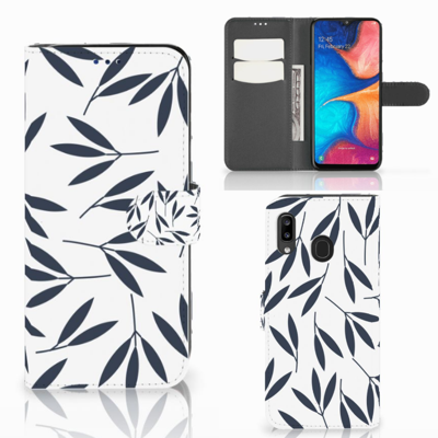 Samsung Galaxy A30 Hoesje Leaves Blue Samsung Galaxy A30 Hoesje Leaves Blue