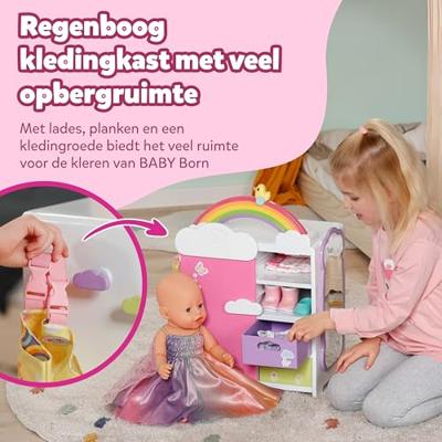 Baby Born Regenboogkledingkast 33x22x39 cm + Licht en Geluid Baby Born Regenboogkledingkast 33x22x39 cm + Licht en Geluid