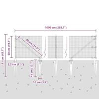 VidaXL Afrasteringspaal zilver 10 x 0,5 m (19 x 19 mm gaas) staal - thumbnail