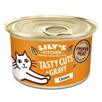 Lily&apos;s Kitchen Tasty Cuts in Saus met Kip kattenvoer nat 85 gram - thumbnail