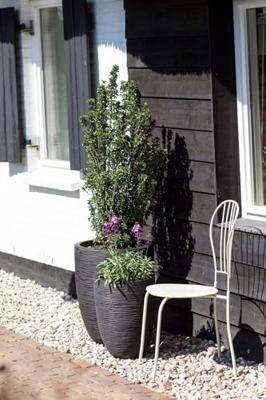 Vaas elegant laag Rib NL 46x58 - Antraciet - thumbnail
