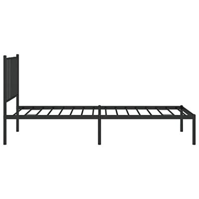 Bedframe met hoofdbord metaal zwart 80x200 cm