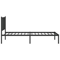 Bedframe met hoofdbord metaal zwart 80x200 cm - thumbnail