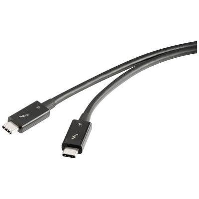 Renkforce RF-5235980 Thunderbolt-kabel Thunderbolt 4 Thunderbolt (USB-C) stekker, Thunderbolt (USB-C) stekker 0.80 m Zwart Afgeschermd (dubbel)