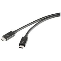 Renkforce RF-5235980 Thunderbolt-kabel Thunderbolt 4 Thunderbolt (USB-C) stekker, Thunderbolt (USB-C) stekker 0.80 m Zwart Afgeschermd (dubbel) - thumbnail