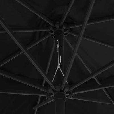 VidaXL Parasol met metalen paal 390 cm zwart