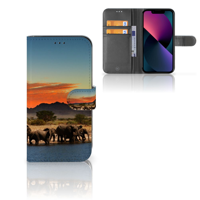 Apple iPhone 13 | Telefoonhoesje | Met pasjeshouder | Olifanten - thumbnail