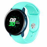 By Qubix - Compatible met Garmin Venu 2 / Garmin Venu 3 - Rubberen sportband - Aqua blauw - Compatible Garmin bandje - Bandbreedte: 22mm