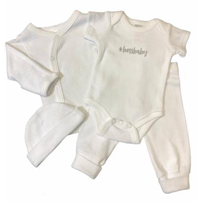 Soft Touch Babykleding Set Boss Katoen Wit 4-delig Mt 50/56 Soft Touch Babykleding Set Boss Katoen Wit 4-delig Mt 50/56