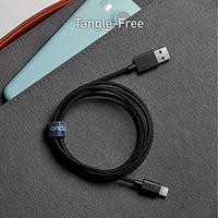 Nonda Kabel - 1,20 m Lightning oplaadkabel naar USB, kabel voor iPhone & iPad, Apple gecertificeerd, ultrasnel opladen, synchronisatie, gegevensoverdracht, extreem duurzaam, nylon, zwart - 1,20 m - thumbnail