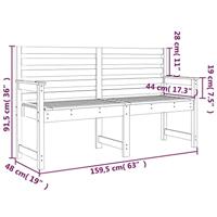 Tuinbank 159,5x48x91,5 cm massief grenenhout honingbruin - thumbnail
