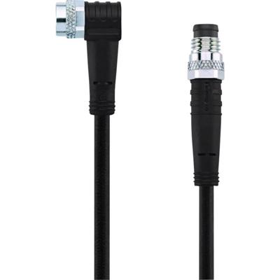 Escha 8044026 Sensor/actuator connector, geassembleerd M8 Aantal polen (sensoren): 4 Stekker, recht, Bus, haaks 2.00 m 1 stuk(s)