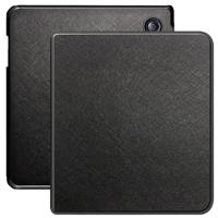 Lunso Kobo Libra Colour hoes (7 inch) - Vegan Saffiano Leren sleepcover - Zwart - thumbnail