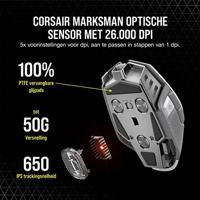 Gaming Mouse - Wireless - Corsair - M65 RGB Ultra Wireless - White - (CH -9319511 -EU2) - thumbnail