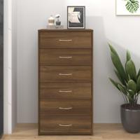 Dressoir met 6 lades 50x34x96 cm bewerkt hout bruin eikenkleur - thumbnail