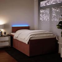 Boxspring met matras fluweel roze 120x200 cm - thumbnail