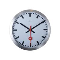 NeXtime ne-3998st wandklok dia. 19 cm, geborsteld aluminium, 'station' - thumbnail