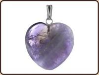 Hartvormige Edelstenen Hanger Amethist (20 mm) - thumbnail