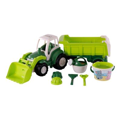 Cavallino xl tractor groen met kiep- aanhangwagen en emmerset, 9dlg.