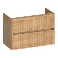 Brauer Adore Wavy - Onderkast Ondiep - 80 cm - met 2 Softclose Lades Greeploos en 1 Sifon Uitsparing - Forest Tan - thumbnail