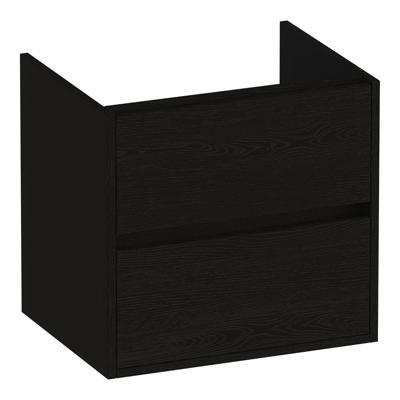 Brauer Adore - Onderkast - 60 cm - met 2 Softclose Lades Greeploos en 1 Sifon Uitsparing - Timber Black