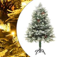 VidaXL Kerstboom met led en dennenappels 120 cm pvc en pe groen - thumbnail
