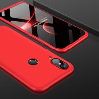 GKK voor Huawei P20 Lite PC 360 graden volledige dekking beschermende case terug cover (rood) - thumbnail