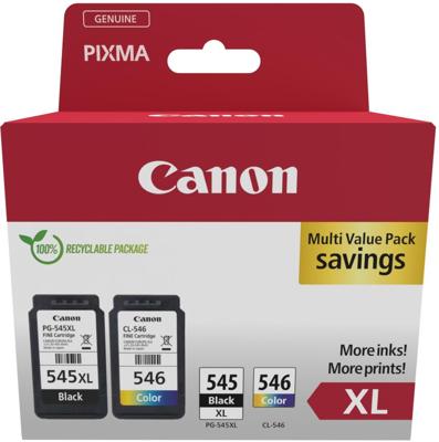 Canon photo value pack 1 x PG-545XL + 1 x CL-546XL, 300 - 400 pagina&apos;s, OEM 8286B012, 4 kleuren