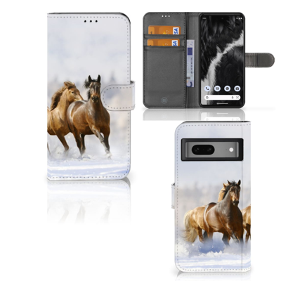 Google Pixel 7 | Telefoonhoesje | Met pasjeshouder | Paarden Google Pixel 7 | Telefoonhoesje | Met pasjeshouder | Paarden