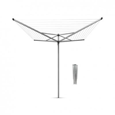 Brabantia topspinner droogmolen met metalen grondanker 60 meter metallic grey