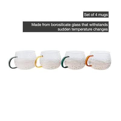 POINT-VIRGULE - Koffie & Thee - Theeglas 0,40l gekleurd Gehamerd set/4