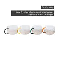 POINT-VIRGULE - Koffie & Thee - Theeglas 0,40l gekleurd Gehamerd set/4 - thumbnail