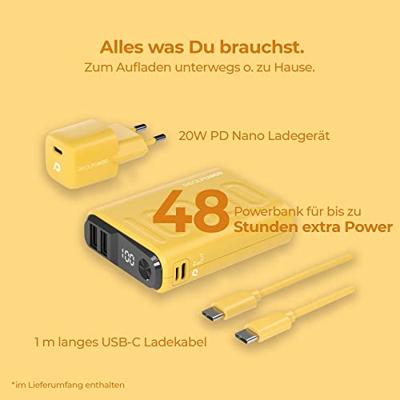 RealPower PB-10000 Power Pack Powerbank 10000 mAh Li-ion USB, USB-C Geel RealPower PB-10000 Power Pack Powerbank 10000 mAh Li-ion USB, USB-C Geel