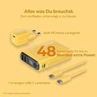 RealPower PB-10000 Power Pack Powerbank 10000 mAh Li-ion USB, USB-C Geel - thumbnail