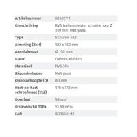 Nedco buitenrooster rvs schuine kap aansluitdiameter 150 mm - thumbnail