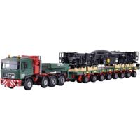 Kibri 13601 H0 Vrachtwagen MAN SK met Scheuerle platformwagen en spoorkraan-onderstel - thumbnail