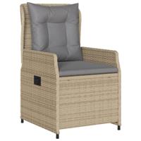 7-delige Tuinset met kussens poly rattan beige - thumbnail