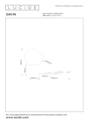 Lucide DAVIN - Tafellamp - 1xE27 - Opaal