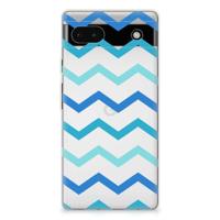 Google Pixel 6A | TPU bumper | Zigzag Blauw - thumbnail