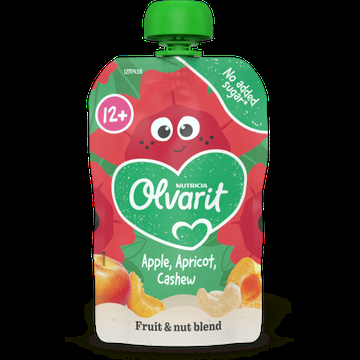 Olvarit 12+ Maanden Knijpfruit Appel Abrikoos Cashew 100g bij Jumbo Olvarit 12+ Maanden Knijpfruit Appel Abrikoos Cashew 100g bij Jumbo