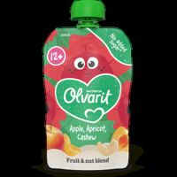 Olvarit 12+ Maanden Knijpfruit Appel Abrikoos Cashew 100g bij Jumbo - thumbnail