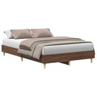 Bedframe zonder matras 135x190 cm spaanplaat bruin eiken - thumbnail